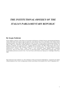 Professor Sergio Fabbrini's Report - Italian Cultural Institute of New