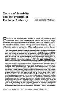 Sense and Sensibility and the Problem of Feminine Authority