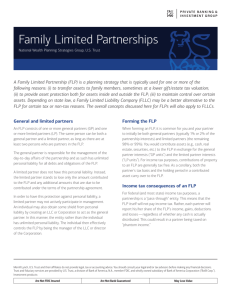 Family Limited Partnerships - Private Banking and Investment Group