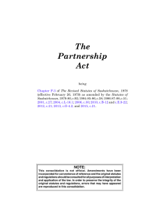 The Partnership Act - Queen's Printer