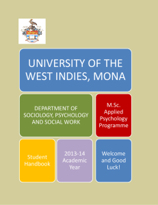 MSc Applied Psychology - University of the West Indies