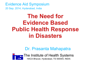 The need for evidence based public health response