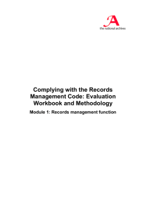 Module 1: Records management function