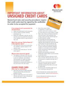 unsIGneD CreDIt CArDs