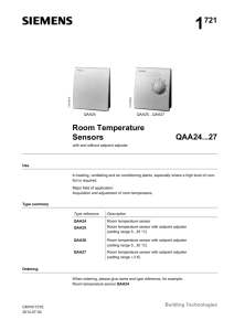 Room temperature sensors QAA24...27