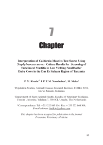 Chapter 7: Interpretation of California mastitis test scores using
