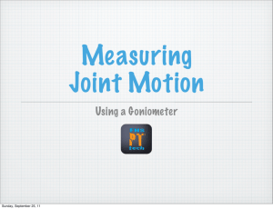Measuring Joint Motion (Goniometer)