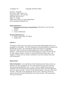 Geography 120 Geography and World Affairs Instructor: Greg Platt