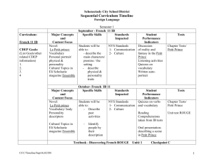 French 11 IB - Schenectady City School District