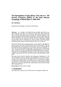 The Springboks in East Africa