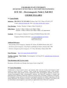 ECE 341 – Electromagnetic Fields I, Fall 2013