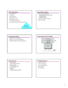 CH07 Input/Output Input/Output Problems Input