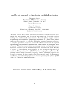 A different approach to introducing statistical mechanics