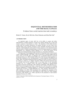 SEQUENTIAL MOTOR BEHAVIOR AND THE - Izhar Bar-Gad