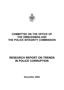 research report on trends in police corruption