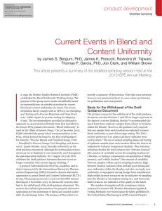 Current Events in Blend and Content Uniformity