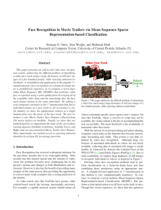 Face Recognition in Movie Trailers via Mean Sequence