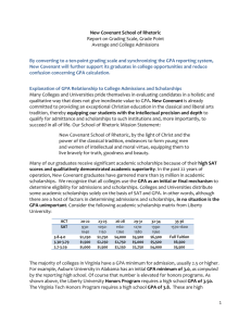 New Covenant School of Rhetoric Report on Grading Scale, Grade