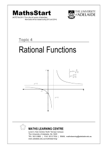 Rational Functions - University of Adelaide