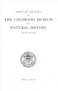 Annual Report of the Colorado Museum of Natural History for the