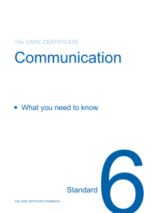 The Care Certificate Workbook - 6. Communication