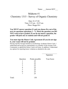 Midterm #1 Chemistry 1315 - Survey of Organic Chemistry