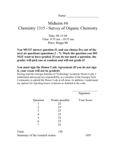 Midterm #4 Chemistry 1315 - Survey of Organic Chemistry