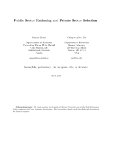 Public Sector Rationing and Private Sector Selection