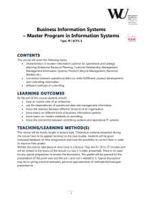 Business Information Systems – Master Program in Information