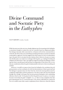 Divine Command and Socratic Piety in the Euthyphro
