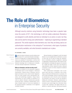 The Role of Biometrics in Enterprise Security