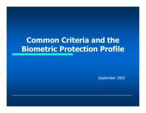 Common Criteria and the Biometric Protection Profile