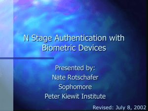 Biometric Authentication as Part of a Network Security