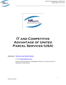 IT and Competitive Advantage of United Parcel Services (USA)