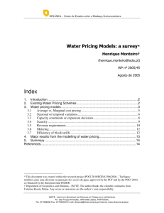 Water Pricing Models: a survey - iscte-iul