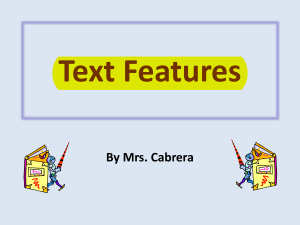 Text Structures and Text Features