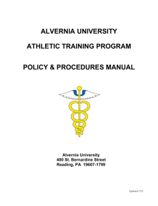Athletic Training Policy & Procedures Manual