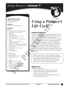 Using a Product's Life Cycle - Central Michigan University