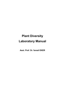 Plant Diversity Laboratory Manual - Doç. Dr. İsmail Eker Kişisel Web