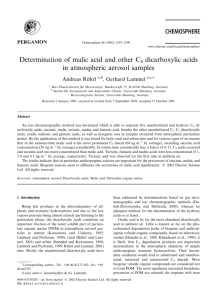Determination of malic acid and other C4 dicarboxylic acids in