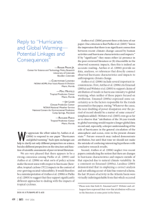 Reply to “Hurricanes and Global Warming— Potential Linkages and