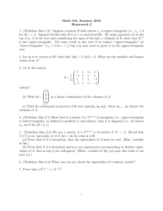 Math 104, Summer 2010 Homework 2 1. (Trefethen–Bau 1.3