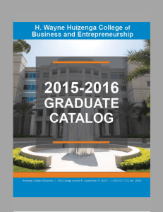 2015-2016 Graduate Catalog - Huizenga College of Business