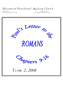 Paul's Letter to the Romans (ch 9-16)