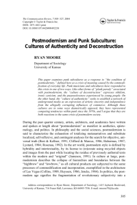 Postmodernism and Punk Subculture: Cultures of