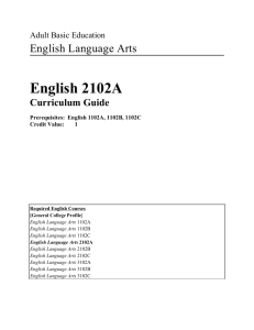 English 2102A Curriculum Guide