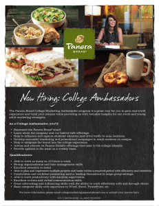 The Panera Bread College Marketing Ambassador program