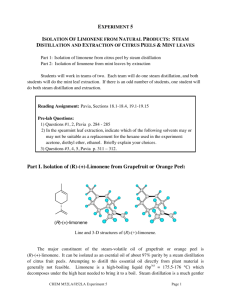 isolation of limonene from natural products