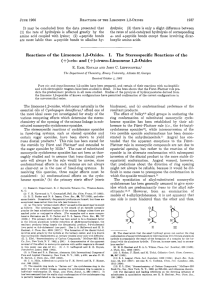 Reactions of the Limonene 1,2-Oxides. I. The Stereospecific (+)