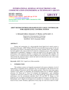 arm7 microcontroller based fuzzy logic controller for liquid level